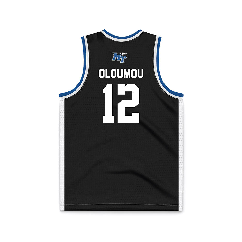 MTSU - NCAA Men's Basketball : Brandon Oloumou - Black Basketball Jersey-1