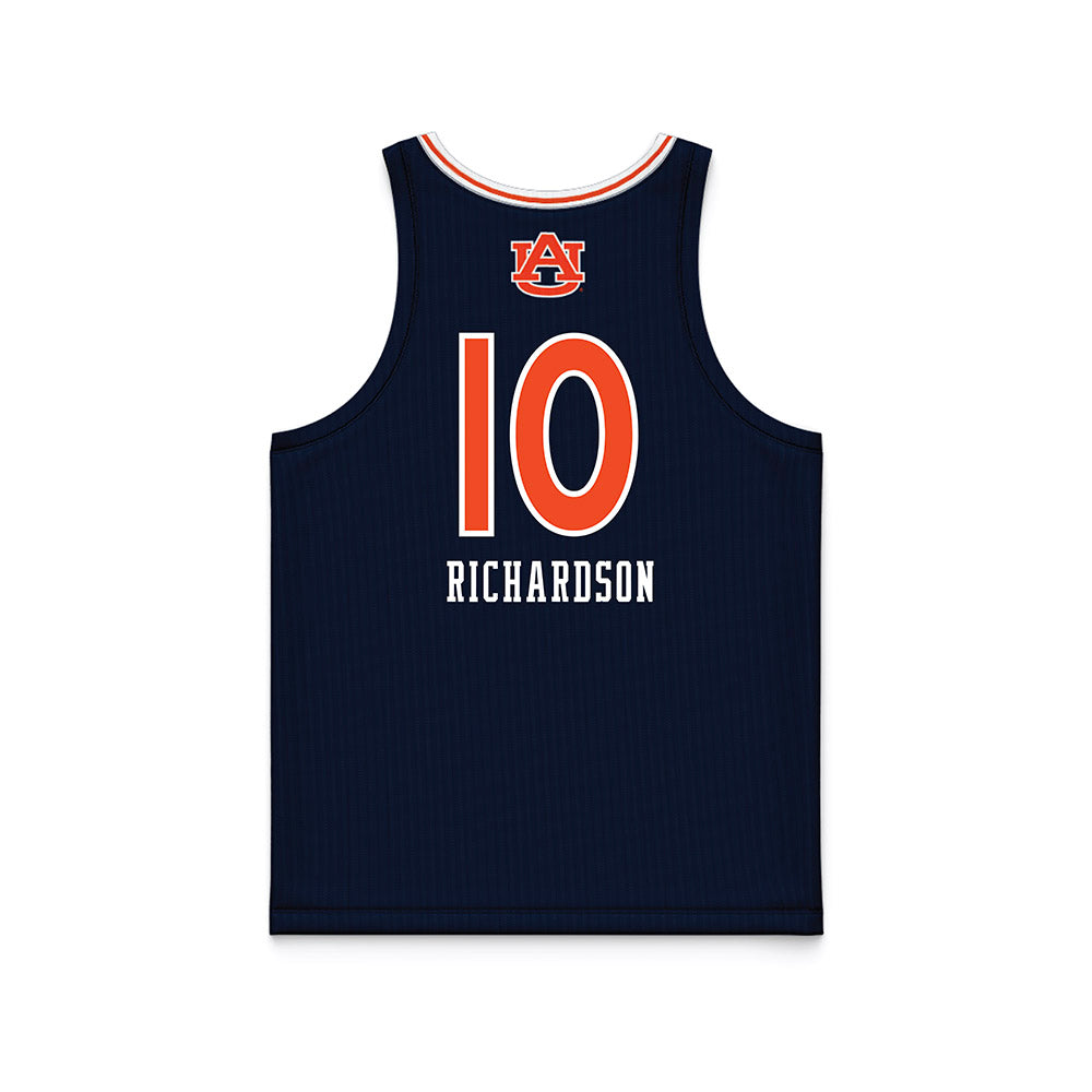 Auburn - NCAA Women's Basketball : Sania Richardson - Blue Basketball Jersey-1