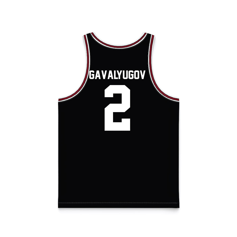 SCU - NCAA Men's Basketball : Aleksandar Gavalyugov - Black Basketball Jersey-1