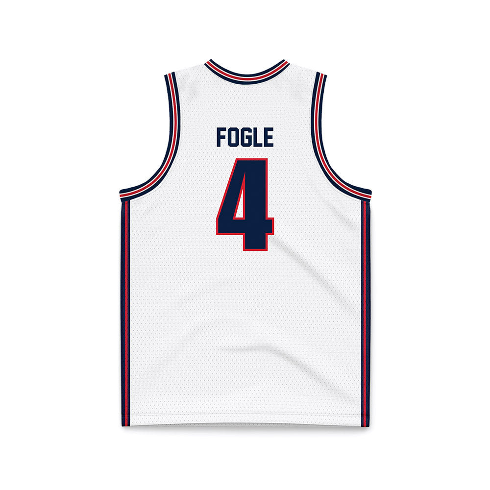 Gonzaga - NCAA Men's Basketball : Davis Fogle - White Basketball Jersey-1