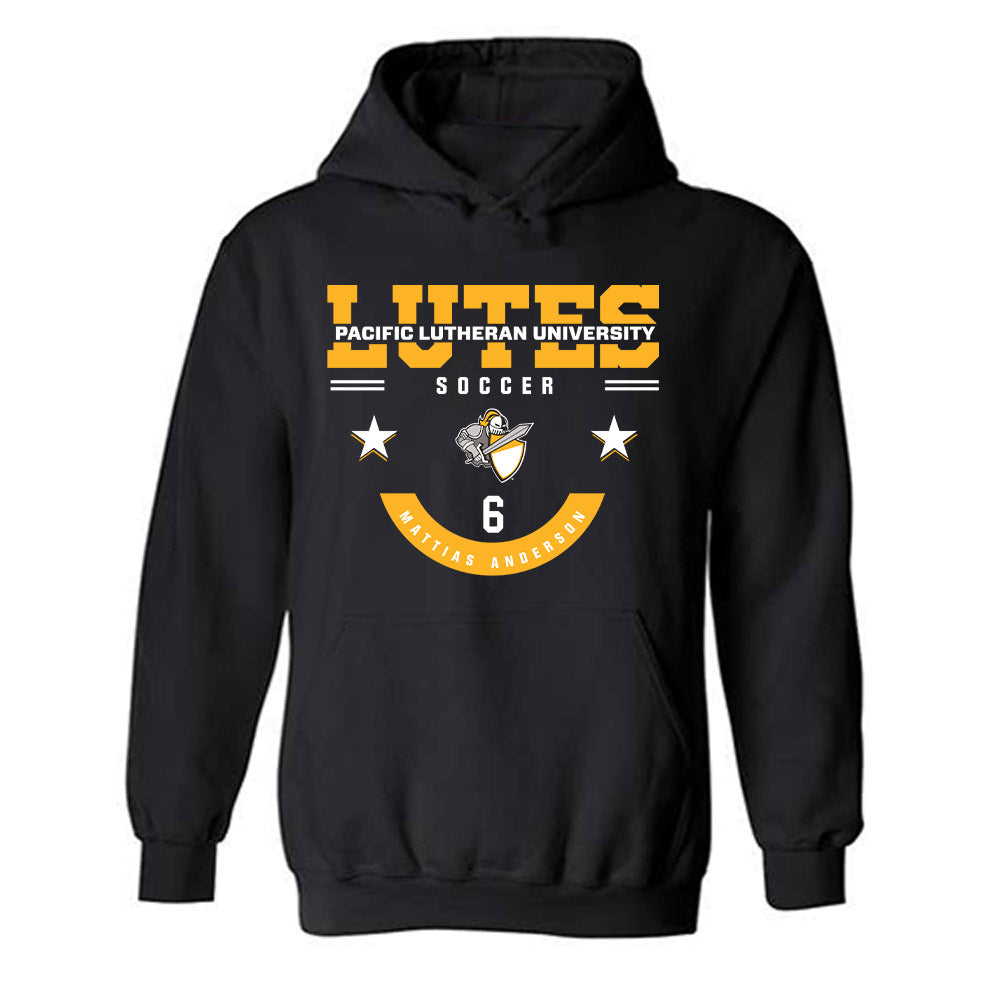 PLU - NCAA Men's Soccer : Mattias Anderson - Classic Fashion Shersey Hooded Sweatshirt-0