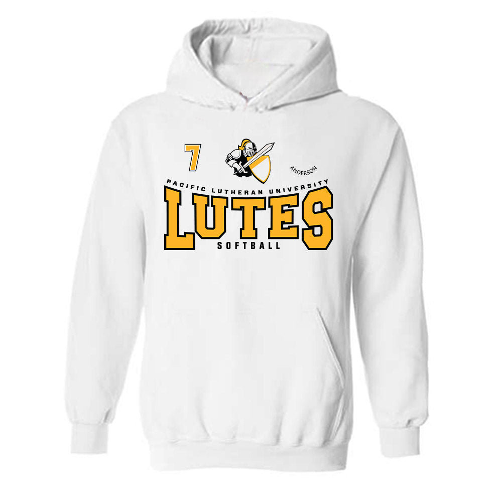 PLU - NCAA Softball : Maiya Anderson - Classic Fashion Shersey Hooded Sweatshirt-0