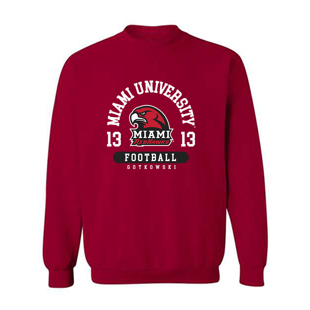 Miami of Ohio - NCAA Football : Thomas Gotkowski - Classic Fashion Shersey Crewneck Sweatshirt-0