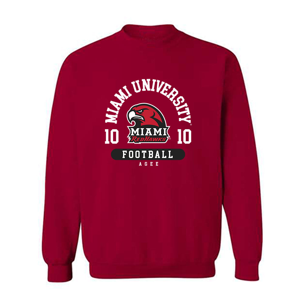 Miami of Ohio - NCAA Football : Jermaine Agee - Classic Fashion Shersey Crewneck Sweatshirt-0