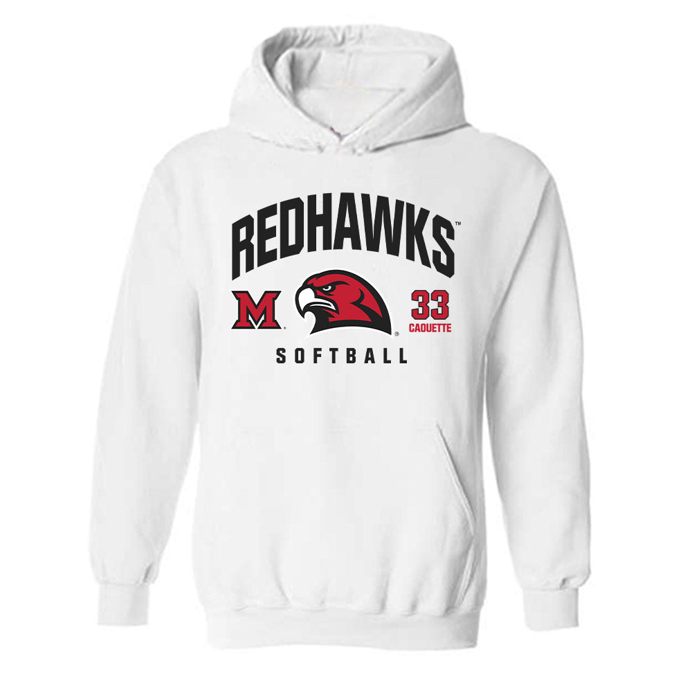 Miami of Ohio - NCAA Softball : Alex Caouette - Classic Fashion Shersey Hooded Sweatshirt-0