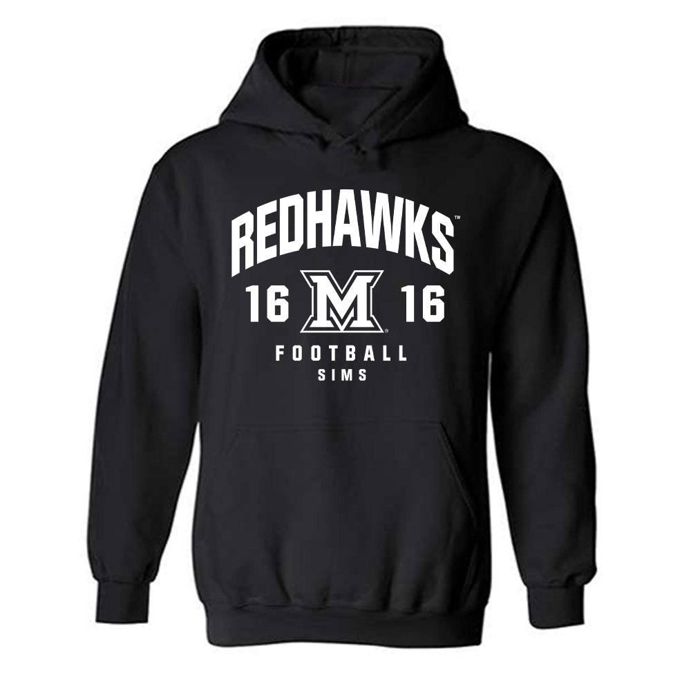 Miami of Ohio - NCAA Football : Ryan Sims - Fashion Shersey Hooded Sweatshirt-0