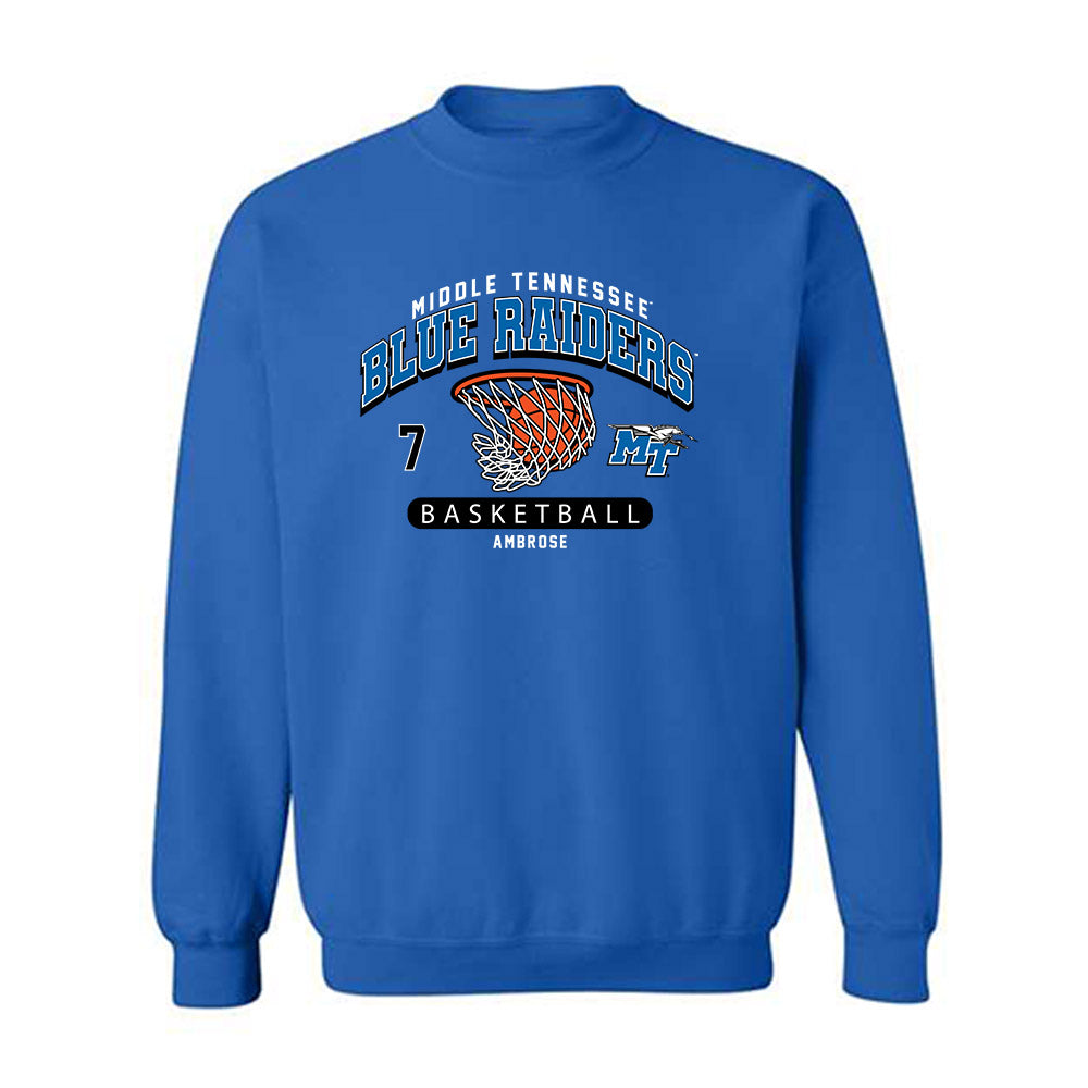 MTSU - NCAA Men's Basketball : Charvez Ambrose - Fashion Shersey Crewneck Sweatshirt-0