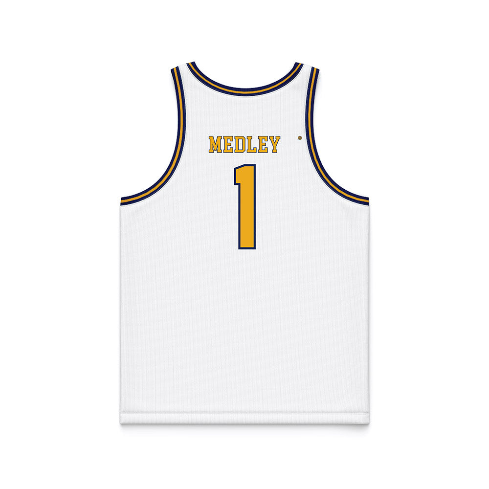 Kent State - NCAA Men's Basketball : Cian Medley - White Basketball Jersey-1