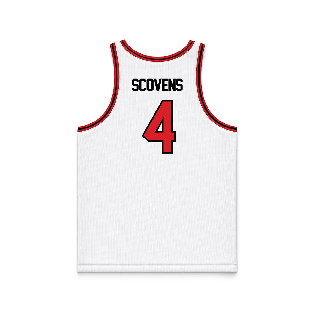 Davidson - NCAA Men's Basketball : Josh Scovens - White Basketball Jersey-1
