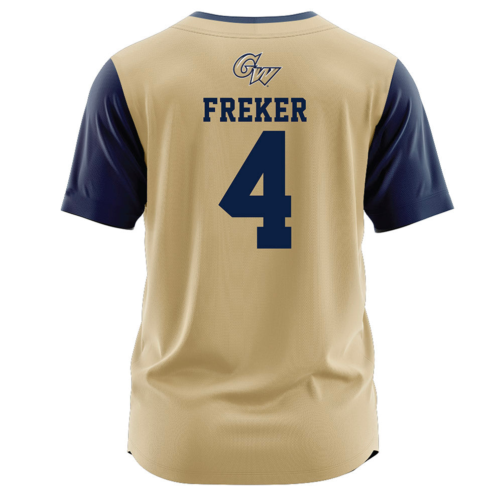 GWU - NCAA Baseball : Brodie Freker - Gold Jersey-1
