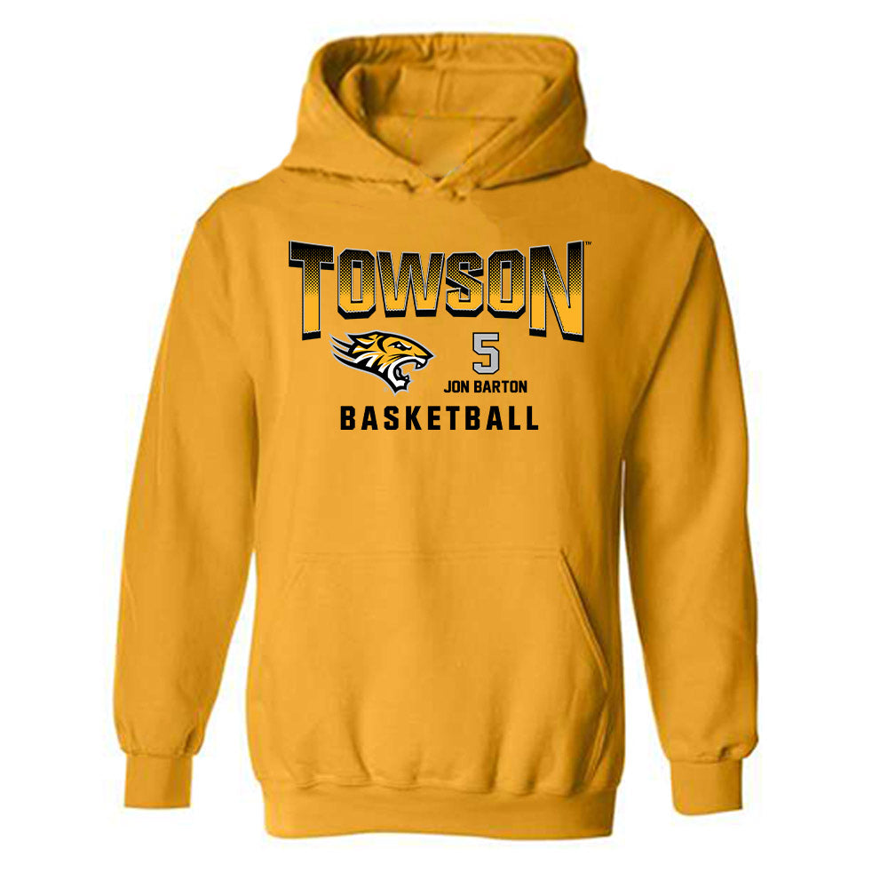 Towson - NCAA Men's Basketball : Jon Barton - Classic Fashion Shersey Hooded Sweatshirt-0