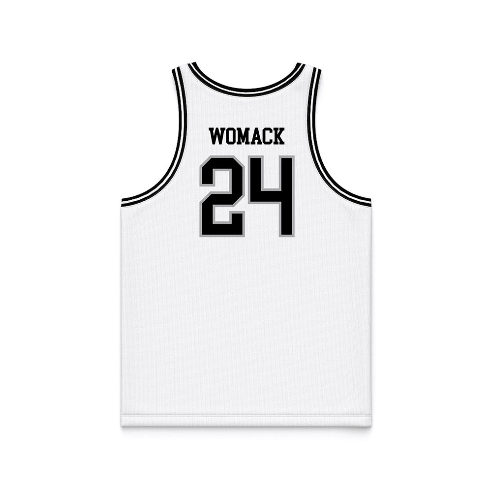 Towson - NCAA Men's Basketball : Jaquan Womack - white Basketball Jersey-1