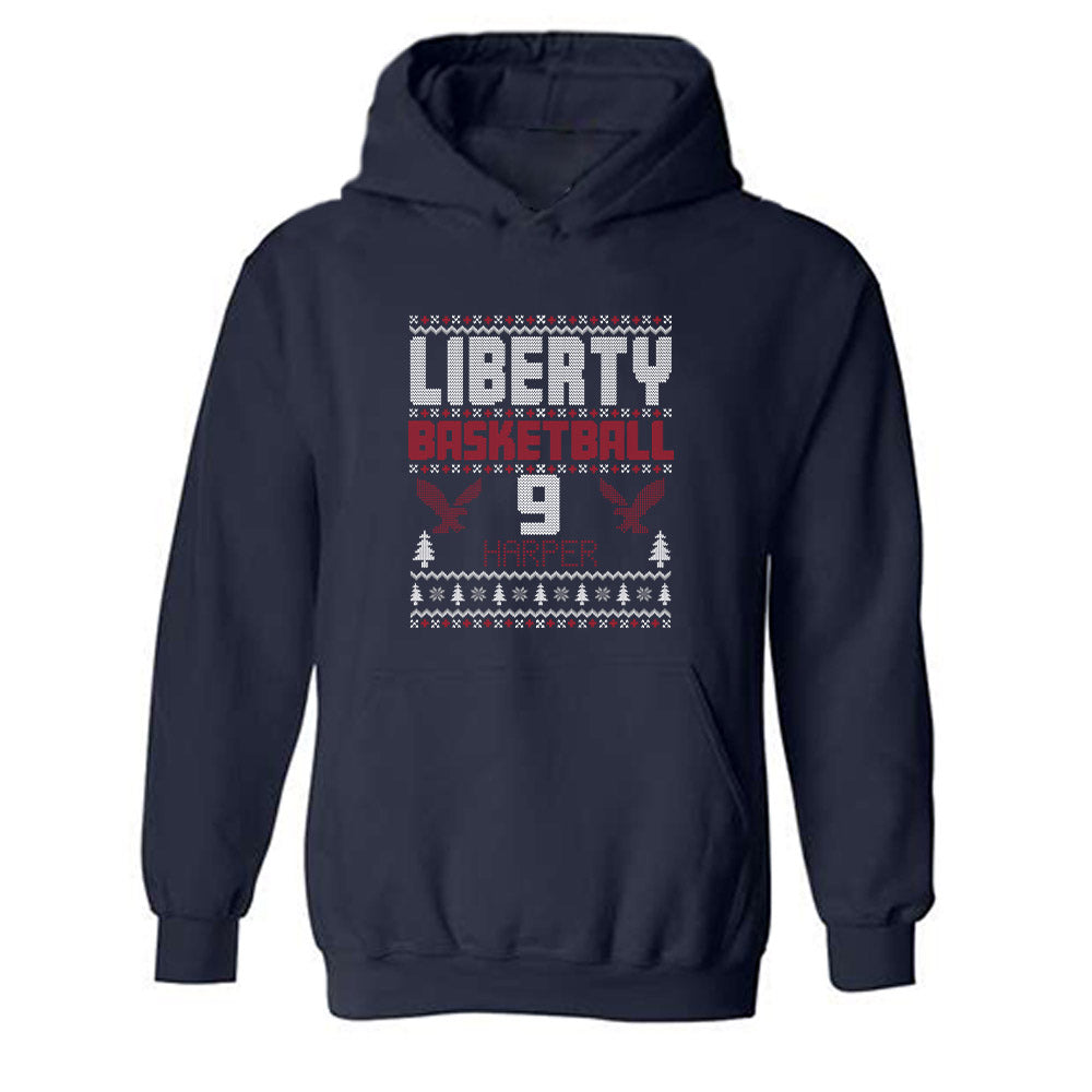 Liberty - NCAA Men's Basketball : JJ Harper - Classic Fashion Shersey Hooded Sweatshirt-0