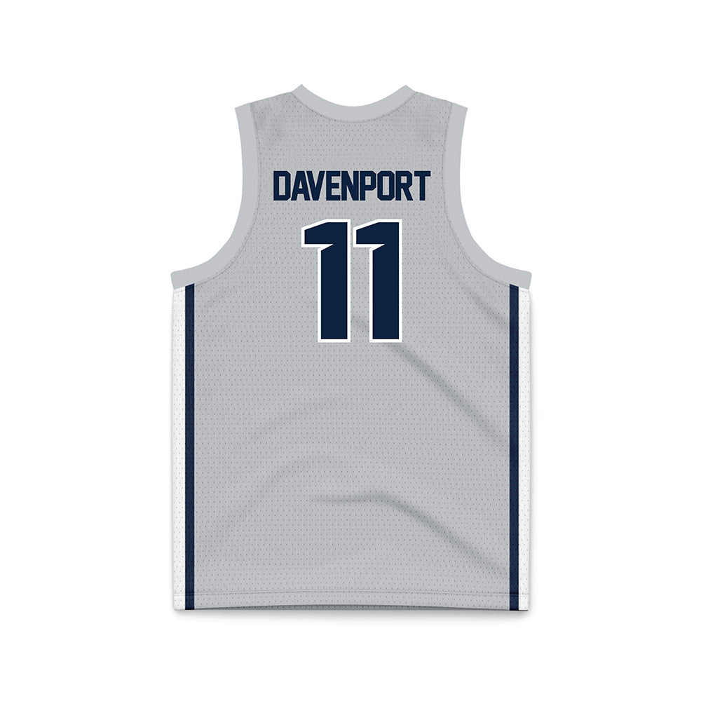 Samford - NCAA Men's Basketball : Cooper Davenport - Grey Basketball Jersey-1