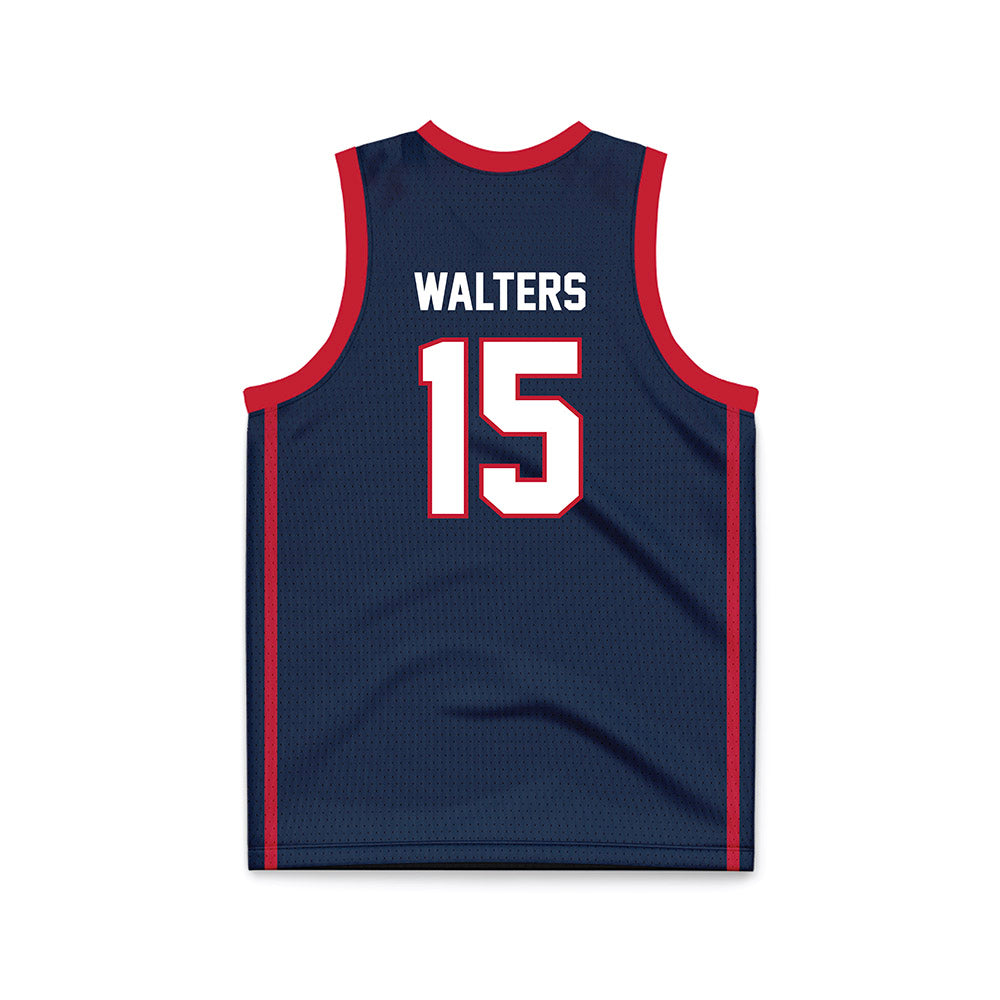 Samford - NCAA Men's Basketball : Grayson Walters - Navy Basketball Jersey-1