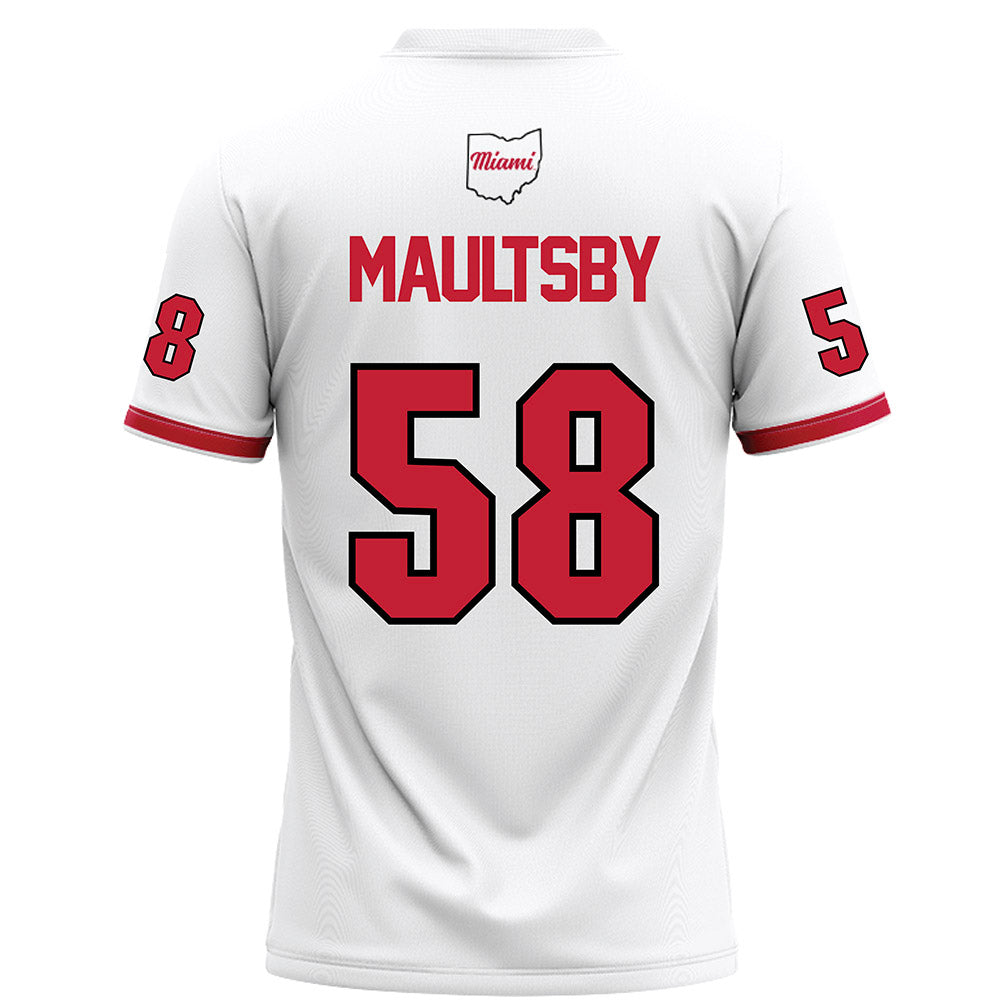 Miami of Ohio - NCAA Football : Gray Maultsby - White Football Jersey-1