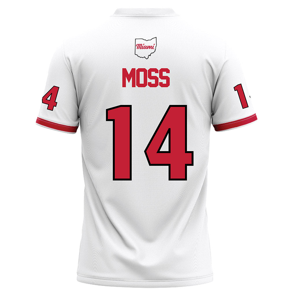 Miami of Ohio - NCAA Football : Khory Moss - White Football Jersey-1