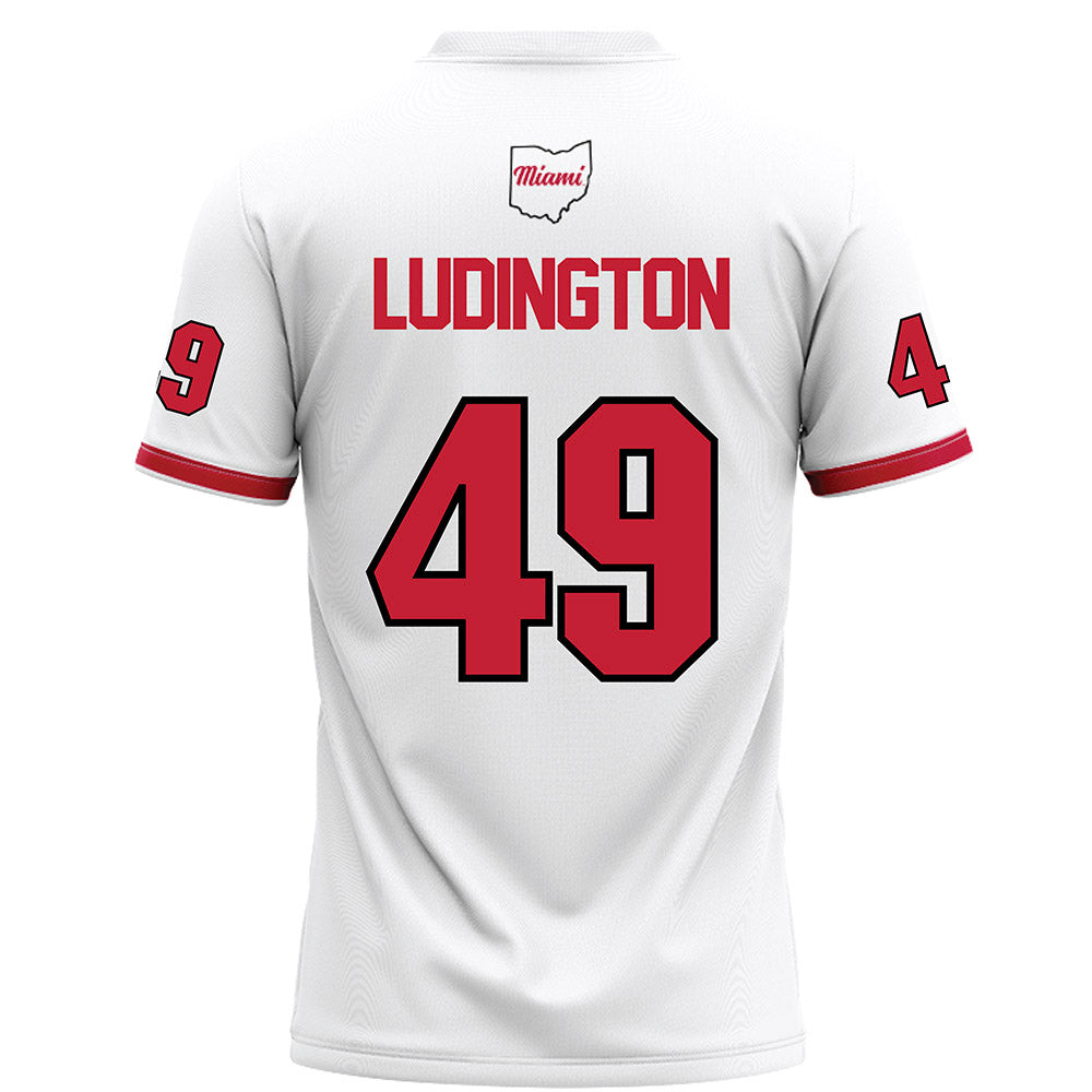 Miami of Ohio - NCAA Football : Anthony Ludington - White Football Jersey-1