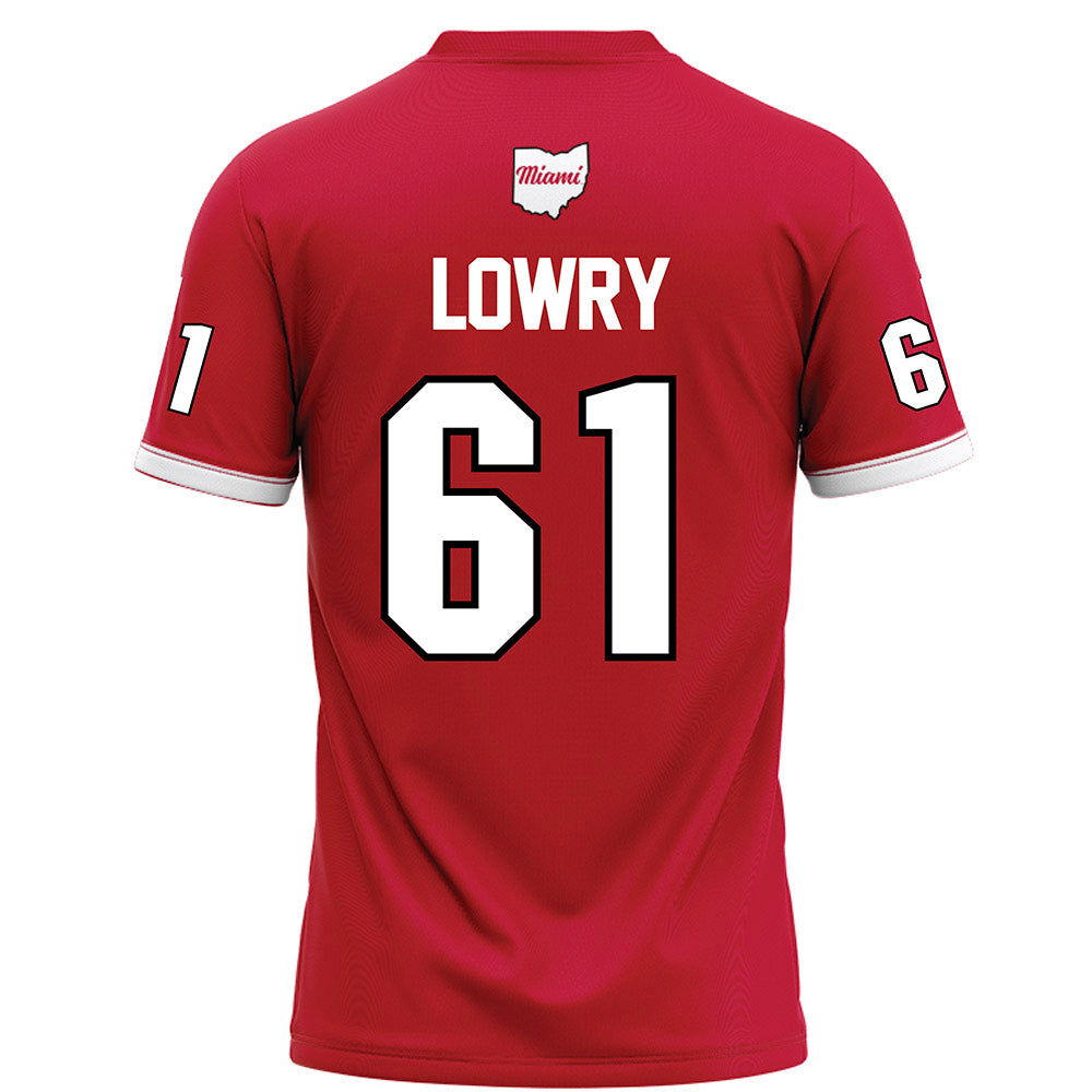 Miami of Ohio - NCAA Football : Andrew Lowry - Red Football Jersey-1