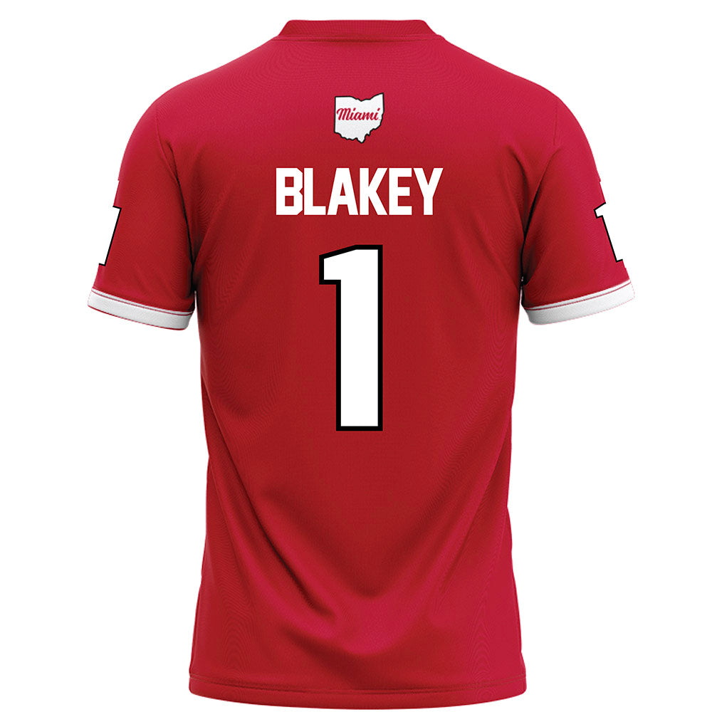 Miami of Ohio - NCAA Football : Eli Blakey - Red Football Jersey-1