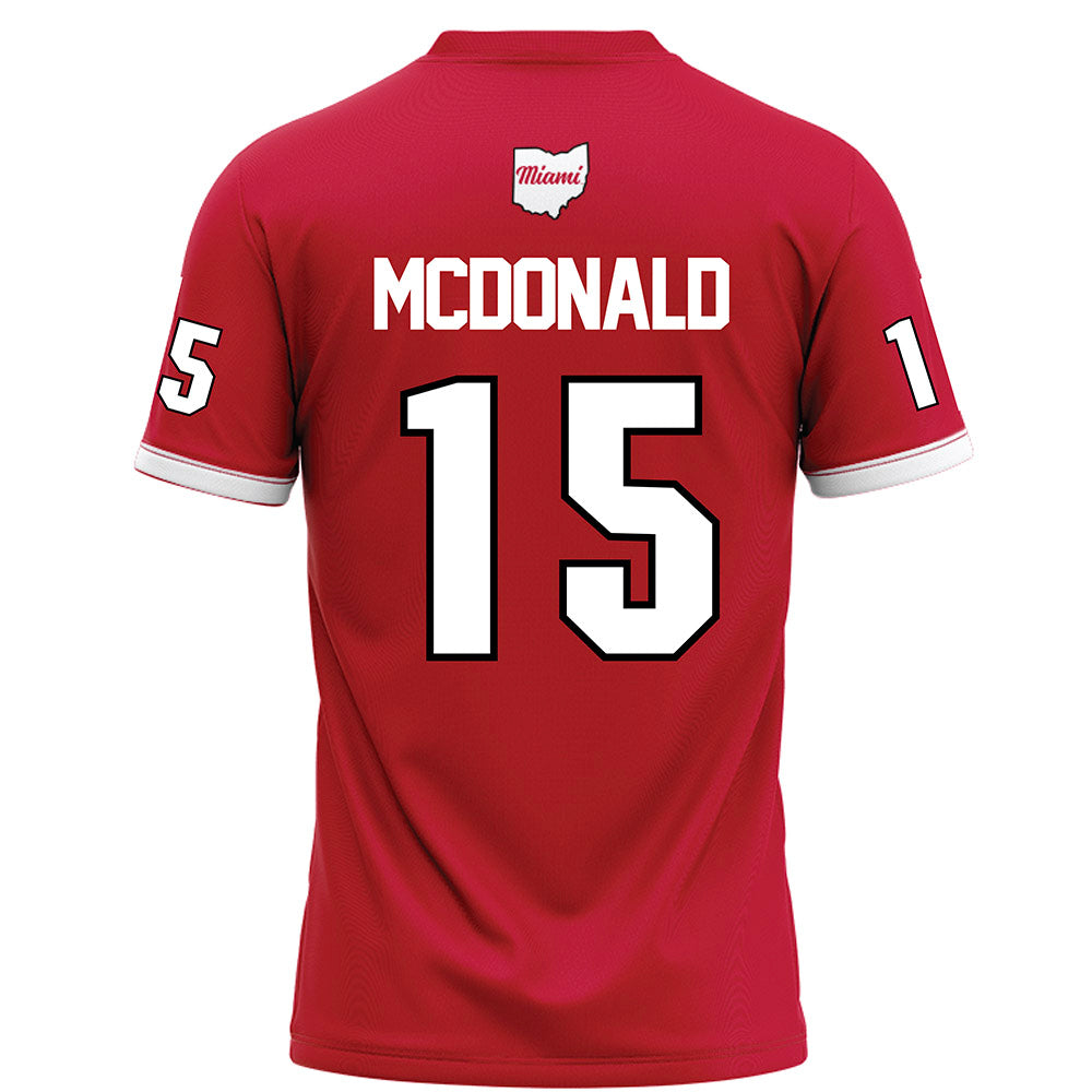 Miami of Ohio - NCAA Football : Cade McDonald - Red Football Jersey