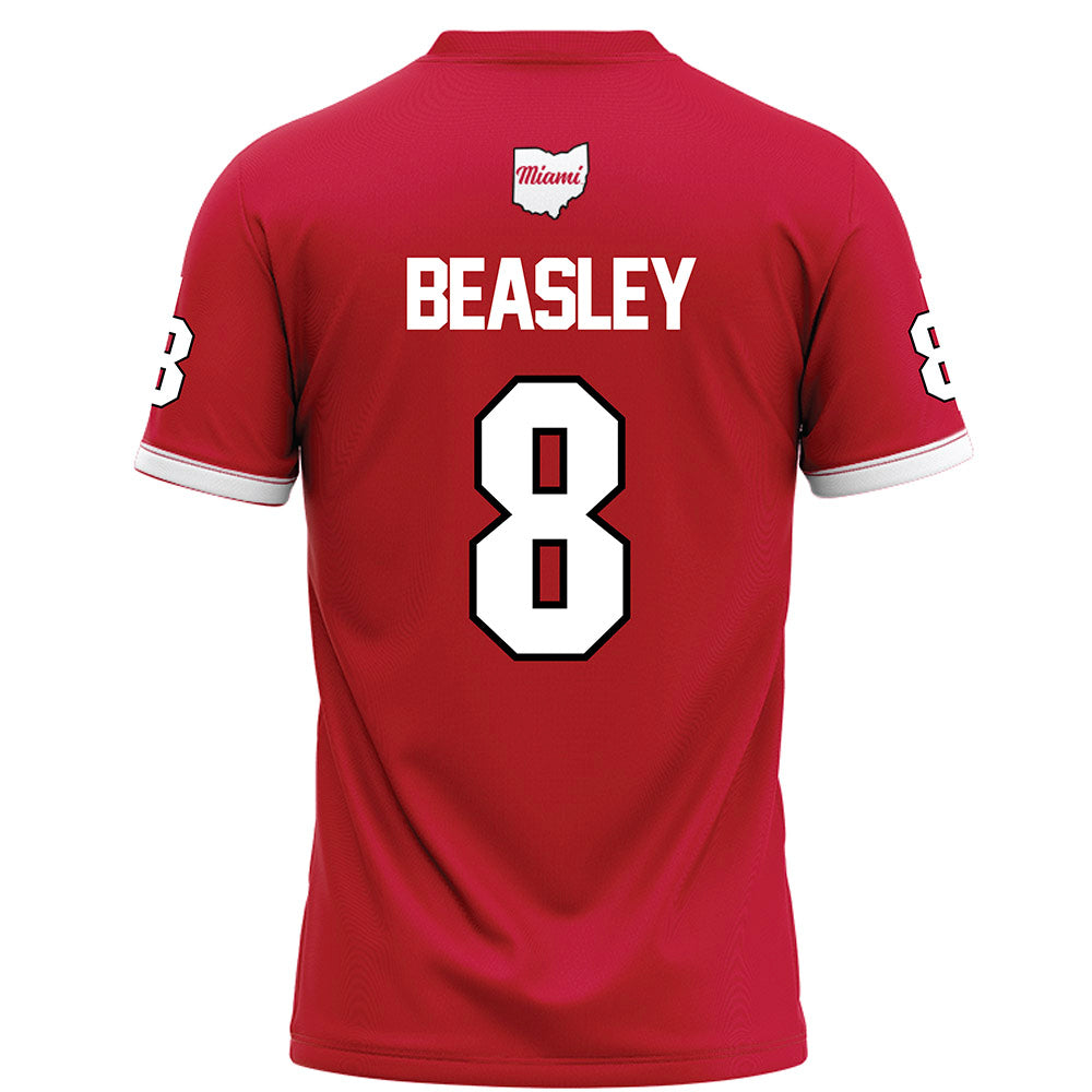 Miami of Ohio - NCAA Football : Koy Beasley - Red Football Jersey-1