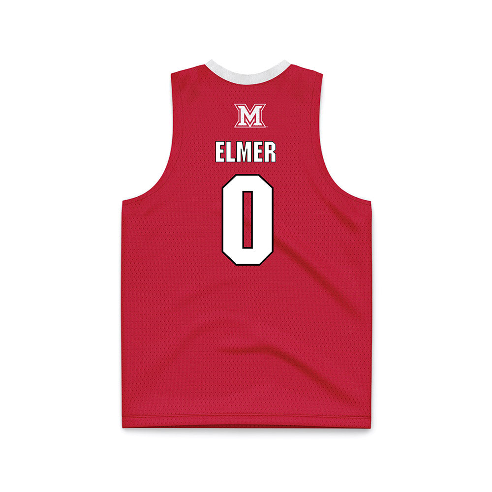 Miami of Ohio - NCAA Men's Basketball : Eian Elmer - Red Basketball Jersey-1
