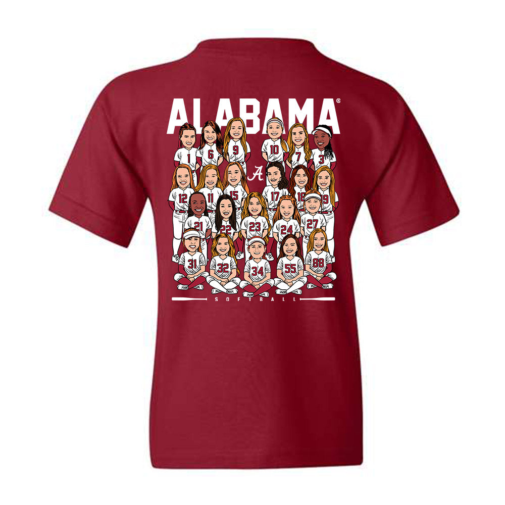 Alabama - NCAA Softball : Youth T-Shirt Team Caricature