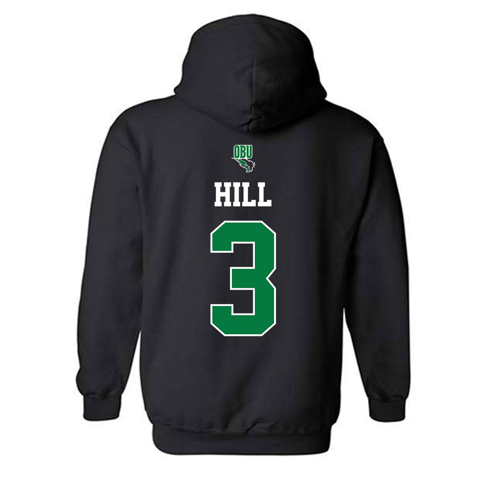 OKBU - NCAA Baseball : Isaac Hill - Classic Shersey Hooded Sweatshirt-1