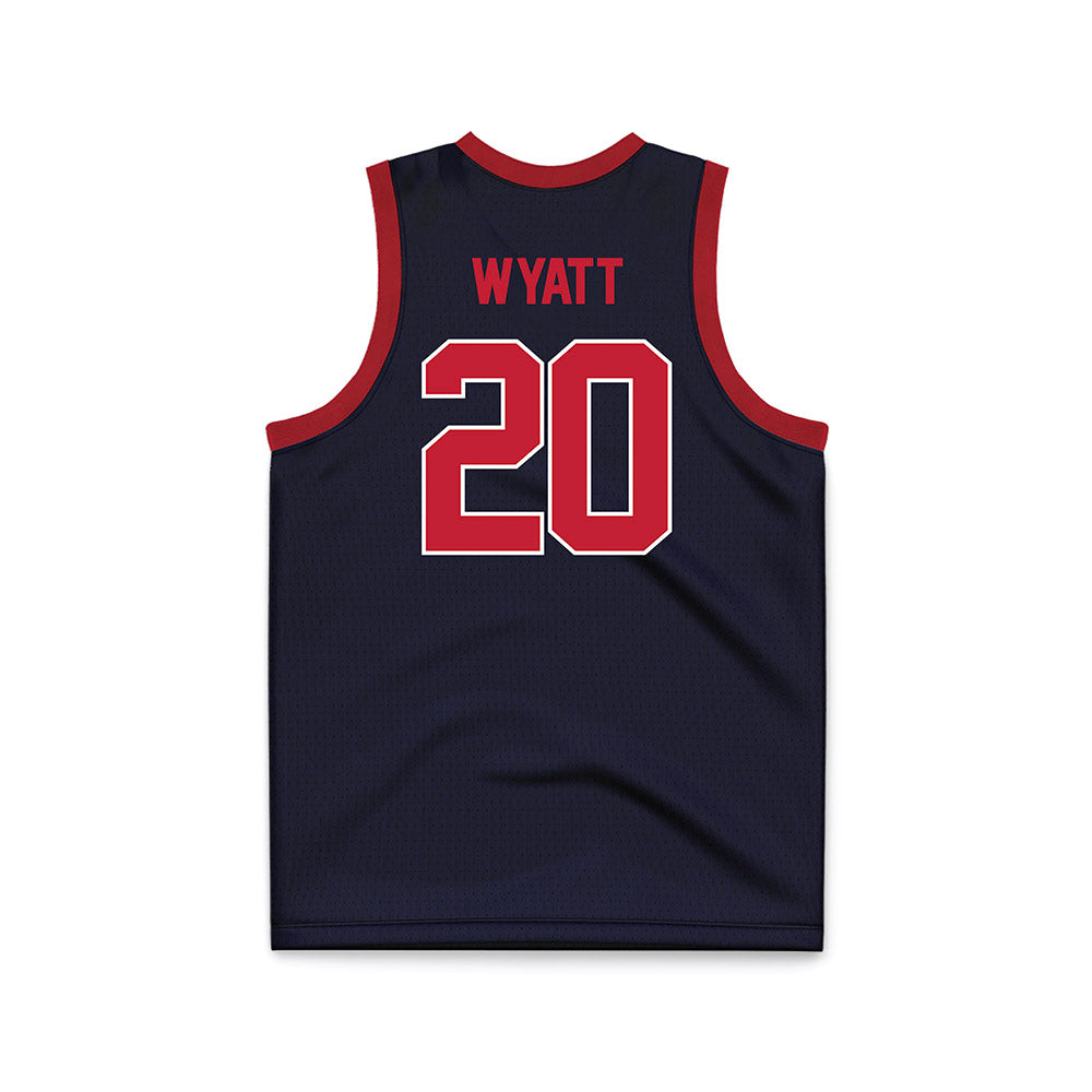 St. Johns - NCAA Women's Basketball : Sa'Mya Wyatt - Navy Basketball Jersey-1