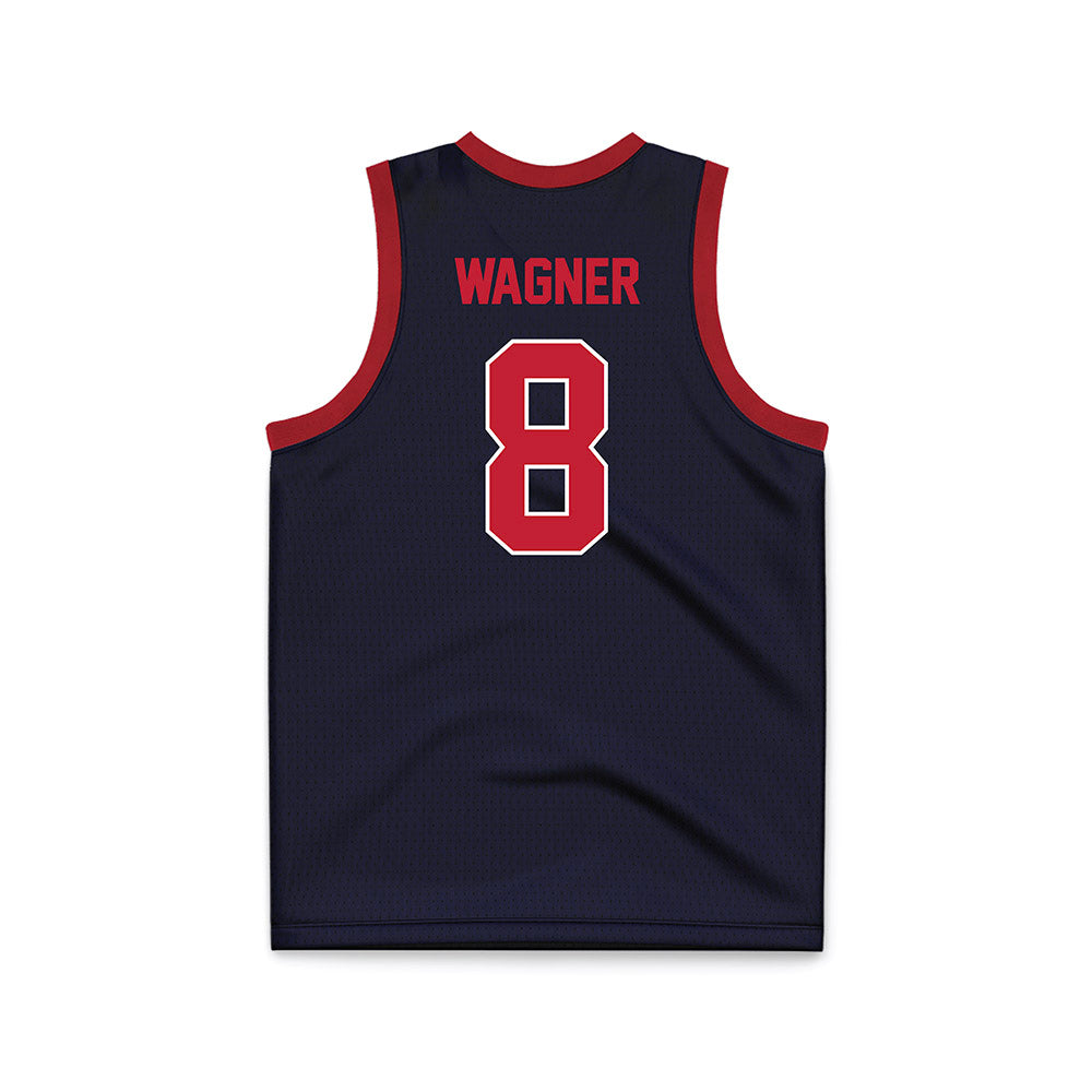 St. Johns - NCAA Women's Basketball : Shaulana Wagner - Navy Basketball Jersey-1
