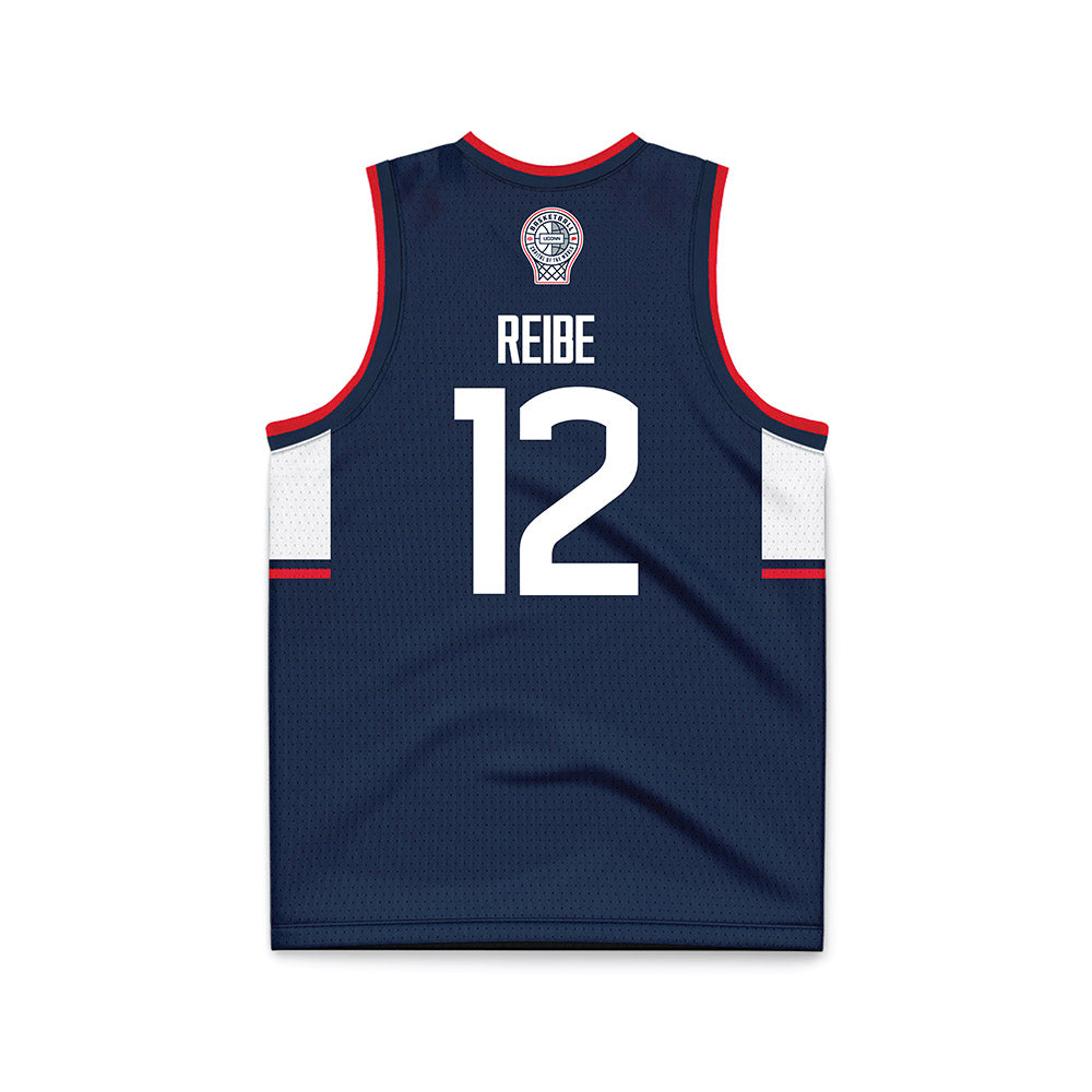 UConn - NCAA Men's Basketball : Eric Reibe - Navy Basketball Jersey-1