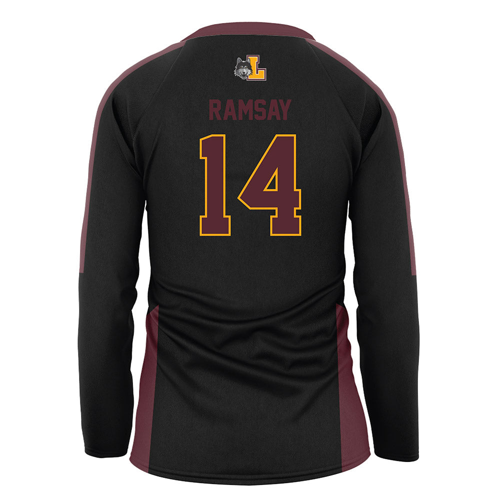 Loyola - NCAA Women's Volleyball : Ella Ramsay - Black Volleyball Jersey-1