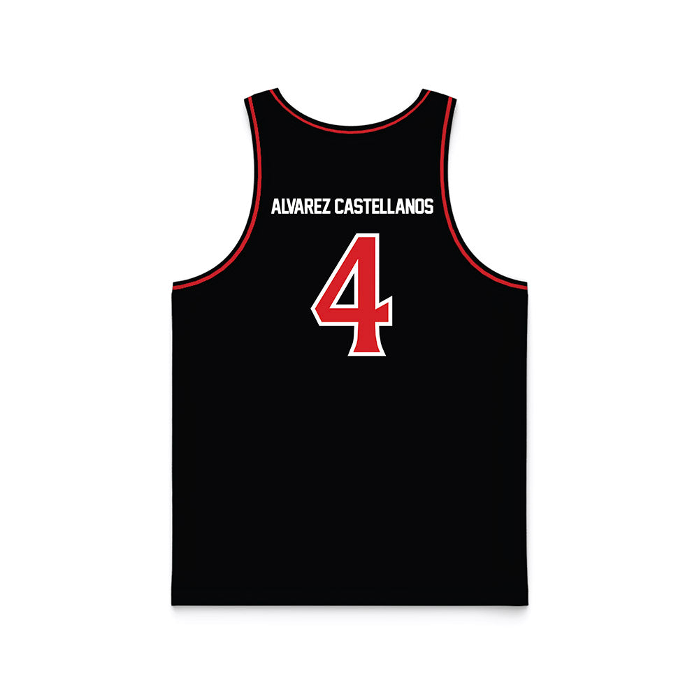 Davidson - NCAA Women's Basketball : Elena Alvarez Castellanos - Black Basketball Jersey-1