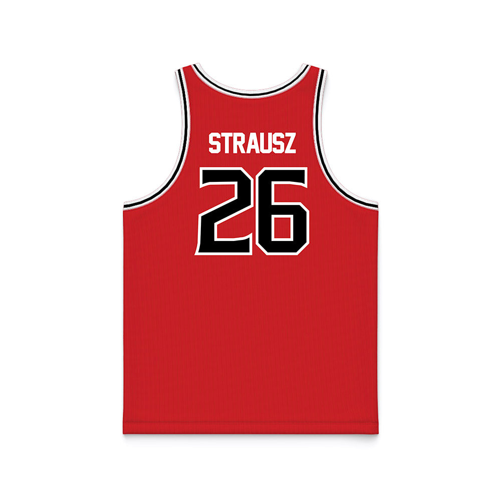 Davidson - NCAA Women's Basketball : Edina Strausz - Red Basketball Jersey