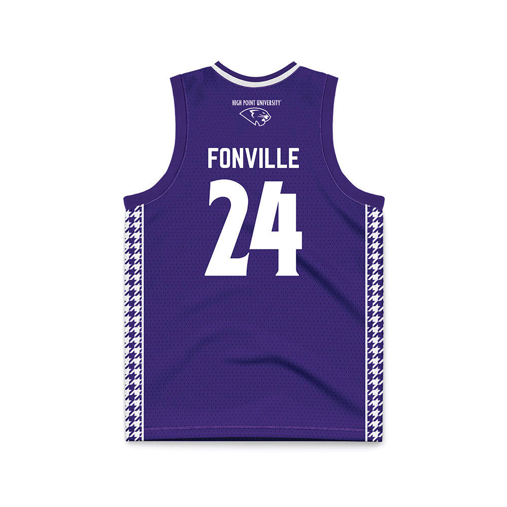 High Point - NCAA Men's Basketball : David Fonville - Purple Basketball Jersey-1
