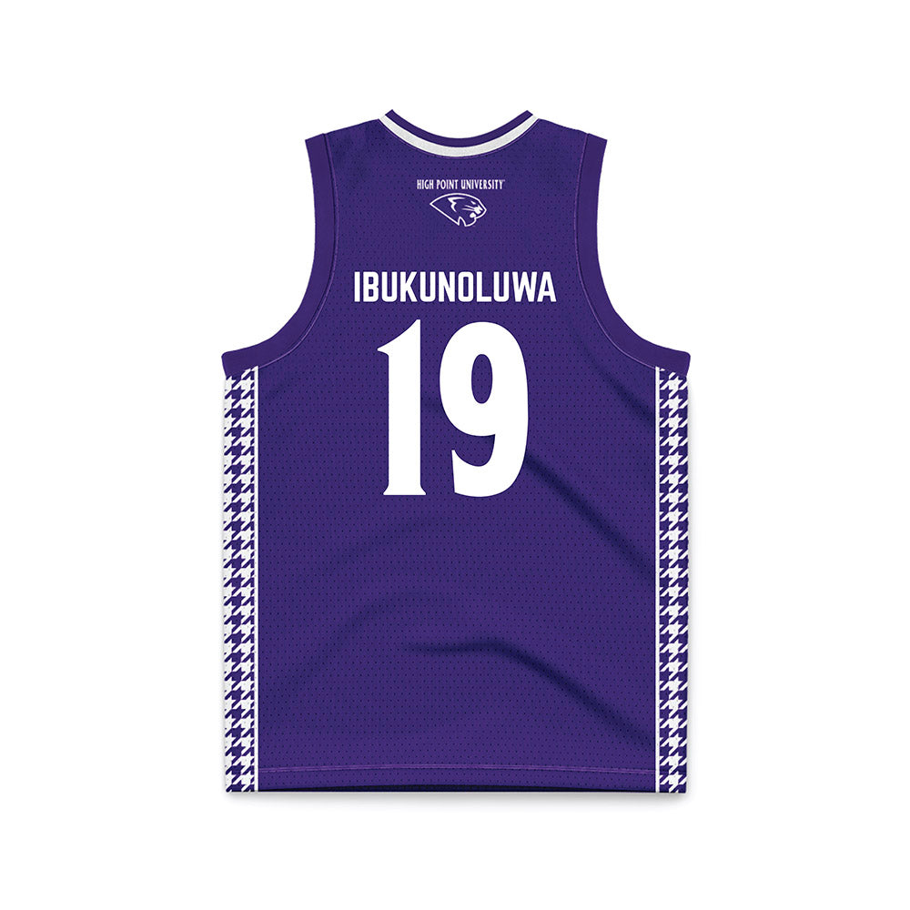 High Point - NCAA Men's Basketball : Josh Ibukunoluwa - Purple Basketball Jersey-1