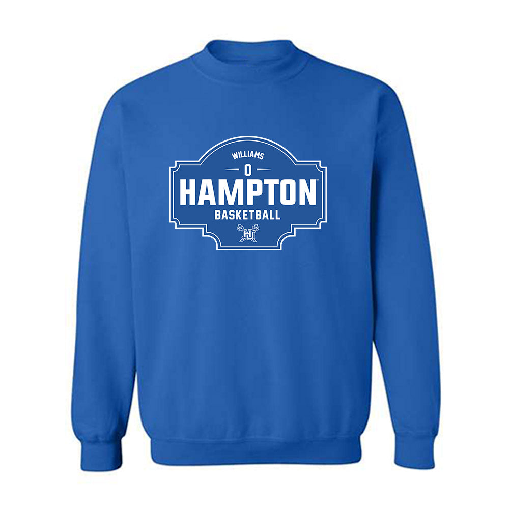 Hampton - NCAA Men's Basketball : Kody Williams - Classic Fashion Shersey Crewneck Sweatshirt-0