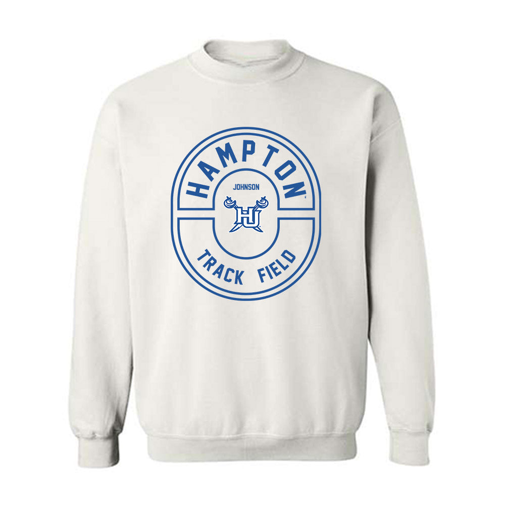 Hampton - NCAA Women's Track & Field : Kenidi Johnson - Classic Fashion Shersey Crewneck Sweatshirt-0