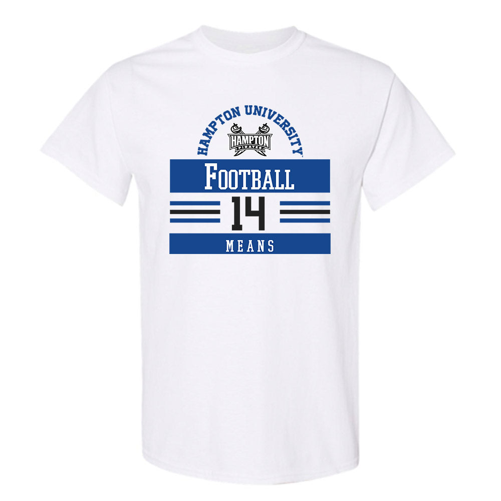 Hampton - NCAA Football : Nare Means - Classic Fashion Shersey T-Shirt-0