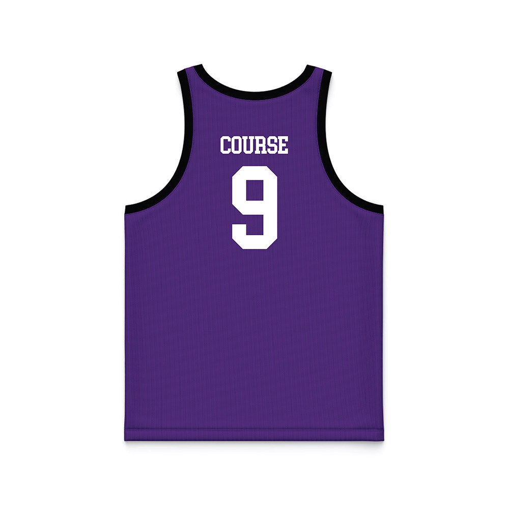 Tarleton State - NCAA Men's Basketball : Collin Course - Purple Basketball Jersey-1