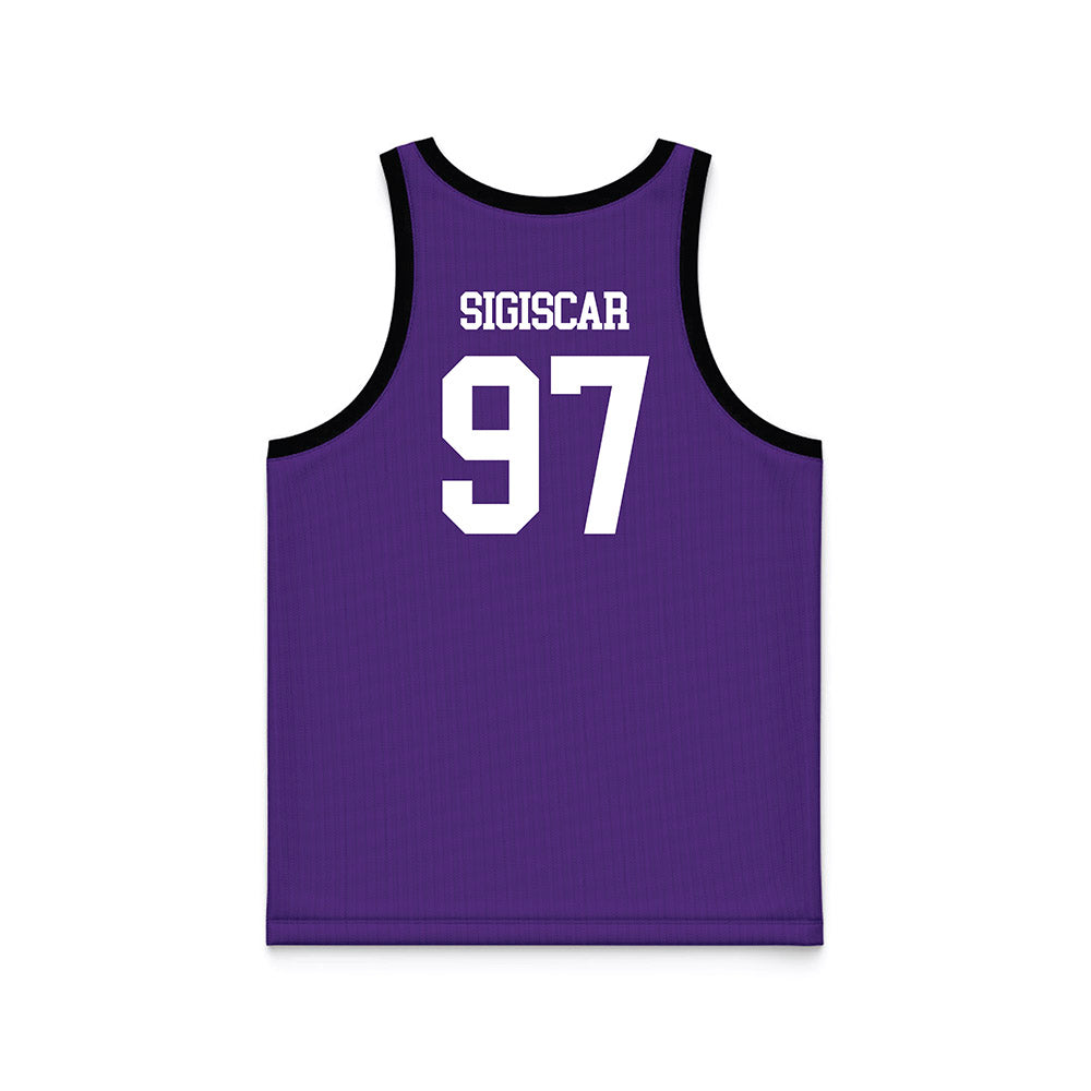 Tarleton State - NCAA Men's Basketball : Andy SIGISCAR - Purple Basketball Jersey-1