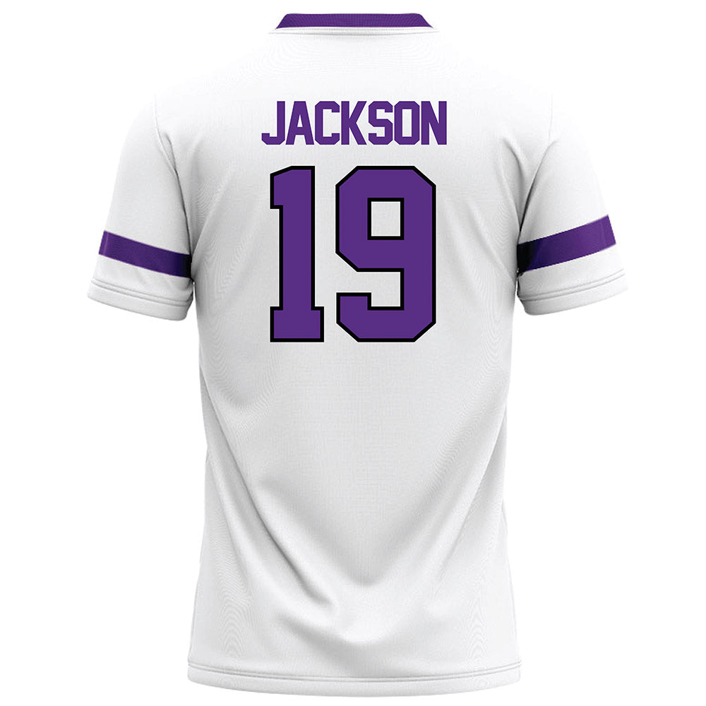 Tarleton State - NCAA Football : Kyle Jackson - White Logo Football Jersey