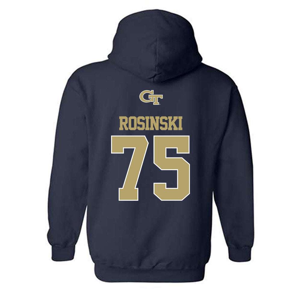 Georgia Tech - NCAA Football : Andrew Rosinski - Classic Shersey Hooded Sweatshirt-1