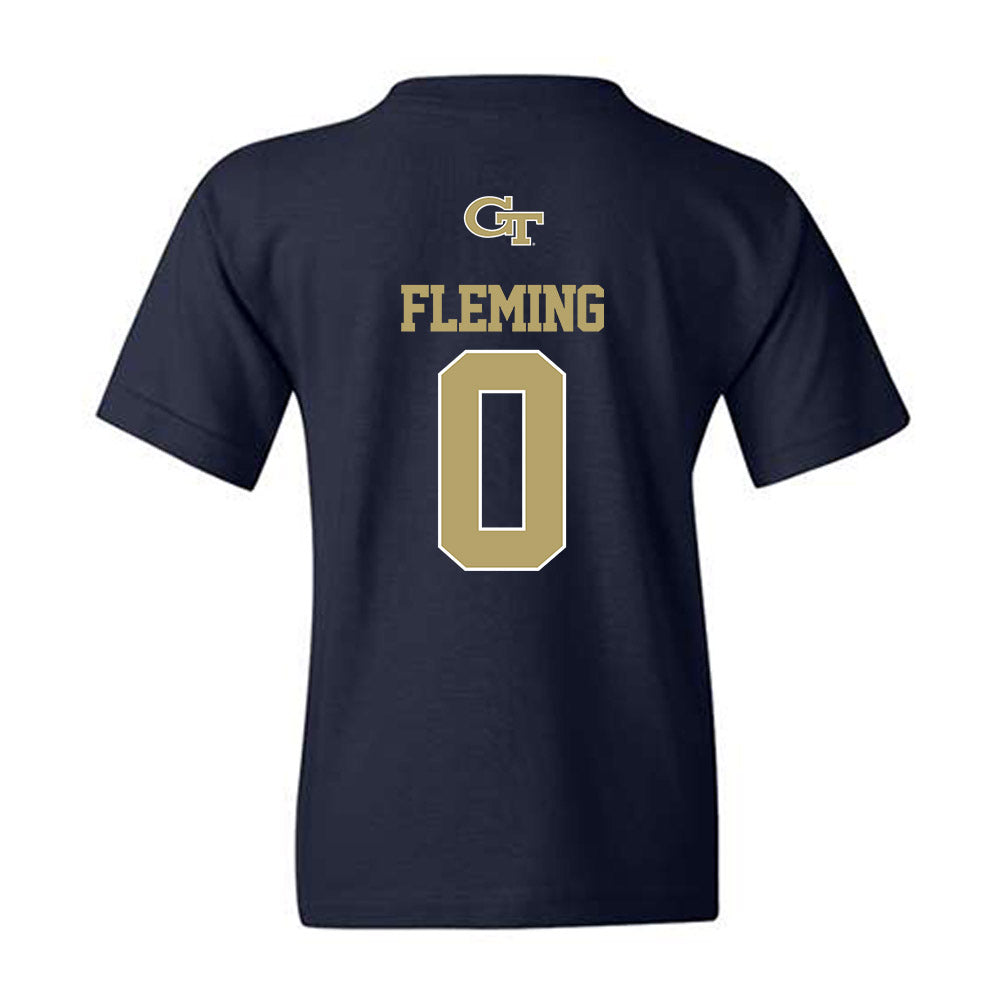 Georgia Tech - NCAA Men's Basketball : Akai Fleming - Classic Shersey Youth T-Shirt-1