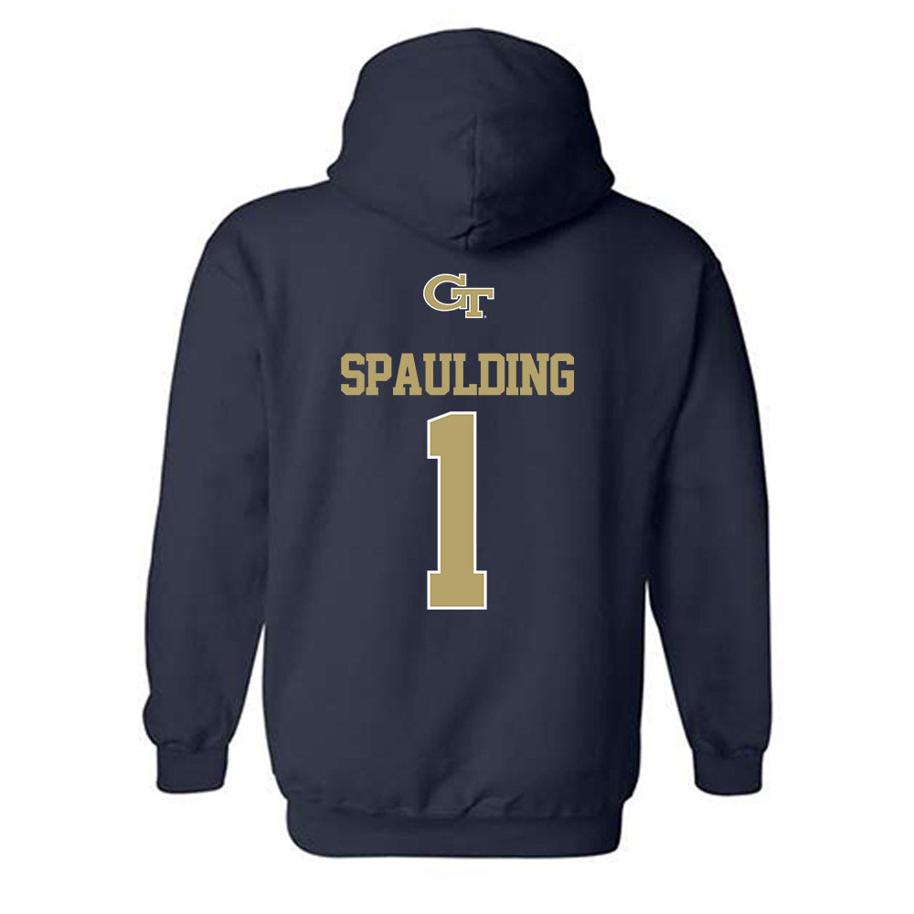 Georgia Tech - NCAA Football : Cayman Spaulding - Classic Shersey Hooded Sweatshirt-1