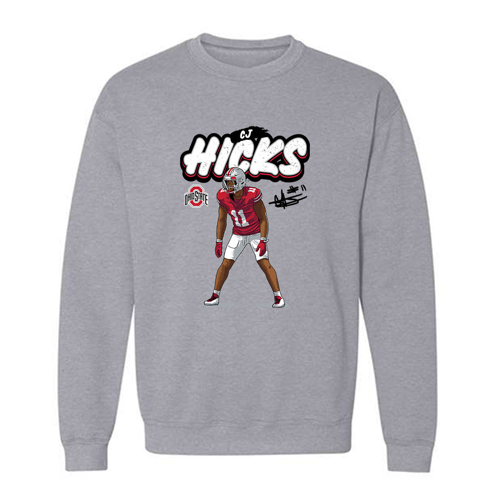 Ohio State - NCAA Football : CJ Hicks - Crewneck Sweatshirt Player Merch