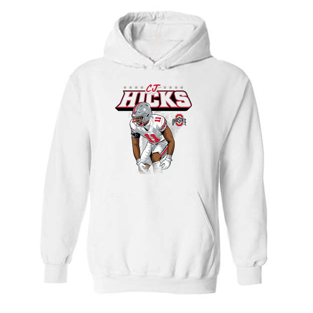 Ohio State - NCAA Football : CJ Hicks - Hooded Sweatshirt Player Collage