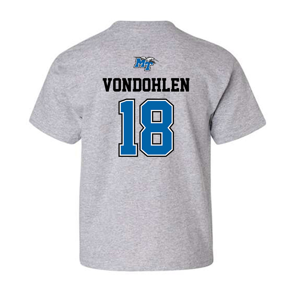 MTSU - NCAA Baseball : Brett Vondohlen - Sports Shersey Youth T-Shirt-1