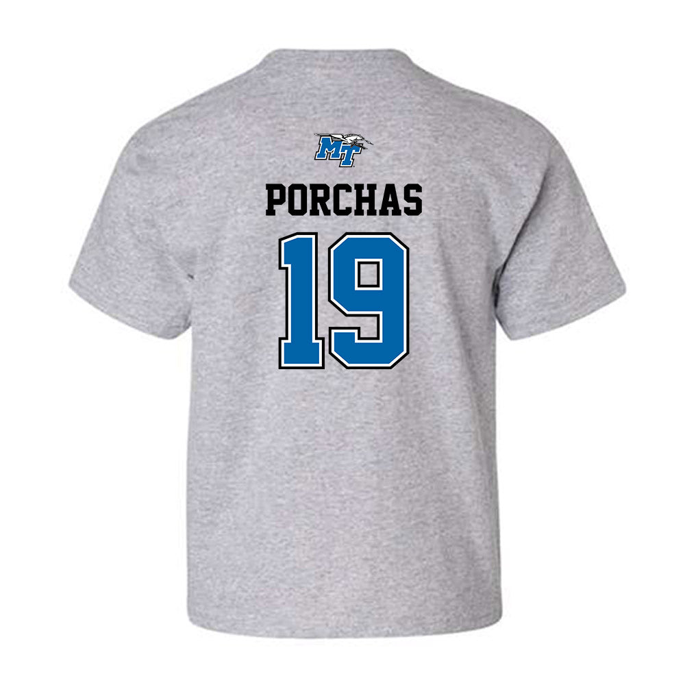 MTSU - NCAA Baseball : Matthew Porchas - Sports Shersey Youth T-Shirt-1